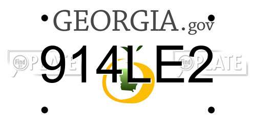 914LE2 Georgia License Plate