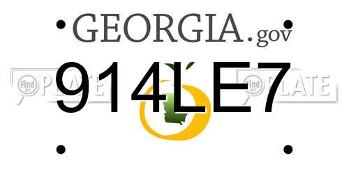 914LE7 Georgia License Plate