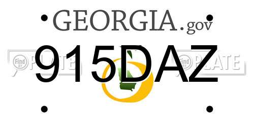 915DAZ Georgia License Plate