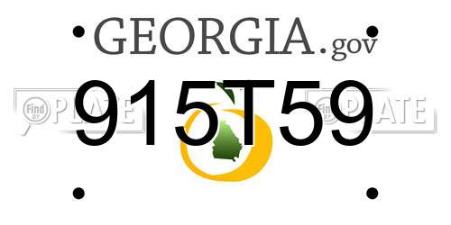 915T59 Georgia License Plate