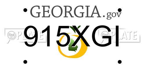 915XGI Georgia License Plate