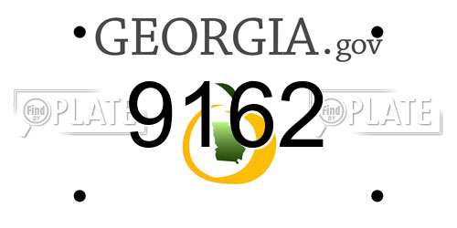 9162 Georgia License Plate