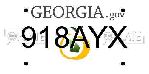 918AYX Georgia License Plate