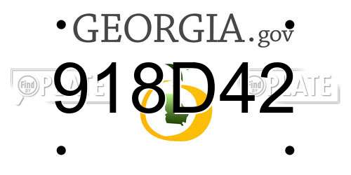 918D42 Georgia License Plate