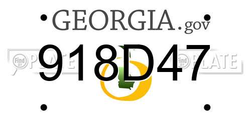 918D47 Georgia License Plate