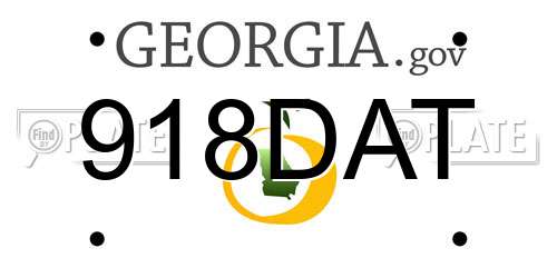 918DAT Georgia License Plate