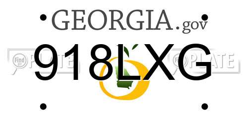 918LXG Georgia License Plate