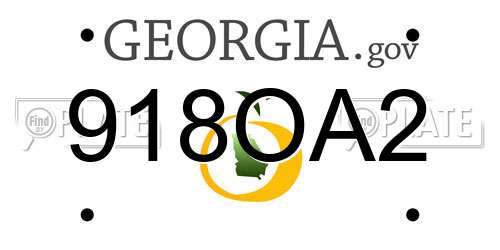 918OA2 Georgia License Plate