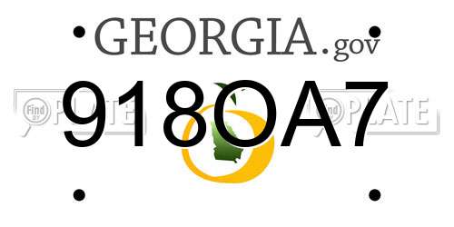 918OA7 Georgia License Plate