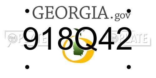918Q42 Georgia License Plate