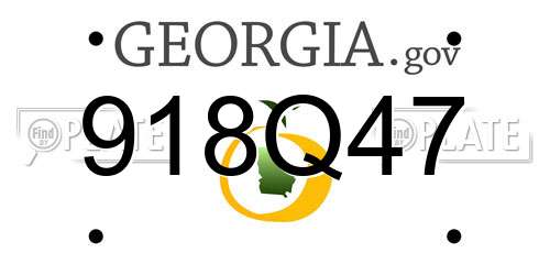918Q47 Georgia License Plate