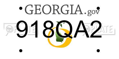 918QA2 Georgia License Plate