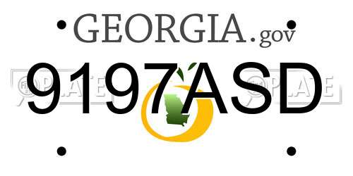 9197ASD Georgia License Plate