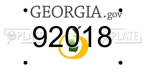 92018 Georgia License Plate