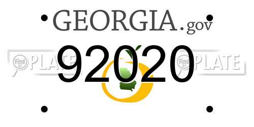92020 Georgia License Plate