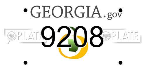 9208 Georgia License Plate