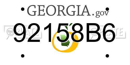 92158B6 Georgia License Plate