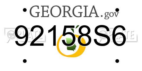 92158S6 Georgia License Plate