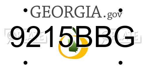 9215BBG Georgia License Plate