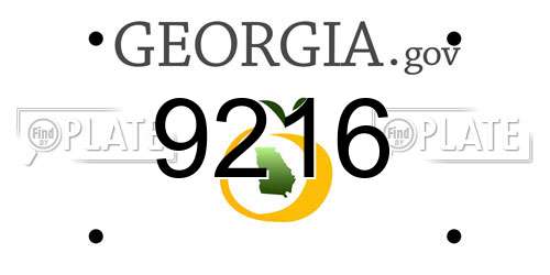 9216 Georgia License Plate
