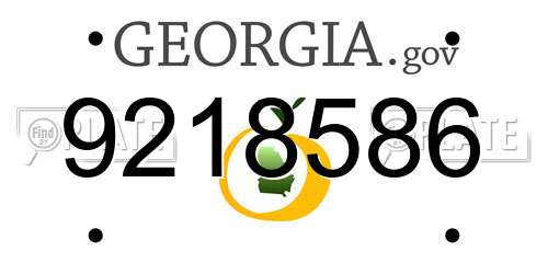 9218586 Georgia License Plate