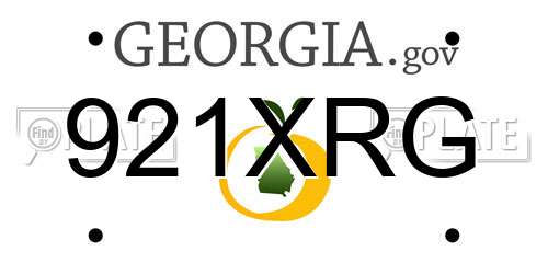 921XRG Georgia License Plate