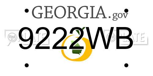 9222WB Georgia License Plate