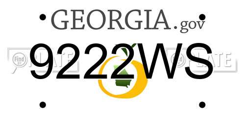 9222WS Georgia License Plate