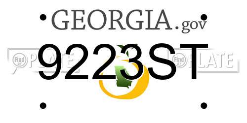 9223ST Georgia License Plate