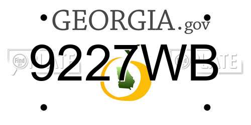 9227WB Georgia License Plate