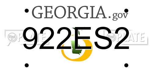 922ES2 Georgia License Plate