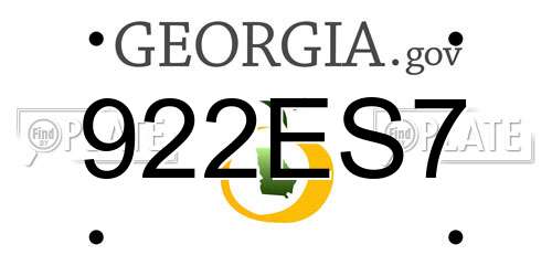 922ES7 Georgia License Plate