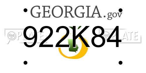 922K84 Georgia License Plate