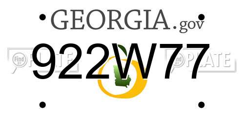 922W77 Georgia License Plate
