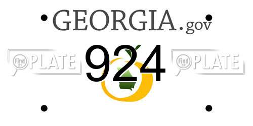 924 Georgia License Plate