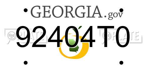 92404T0 Georgia License Plate