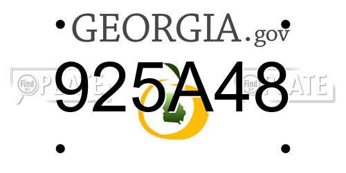 925A48 Georgia License Plate