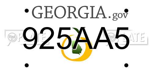 925AA5 Georgia License Plate