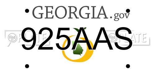 925AAS Georgia License Plate