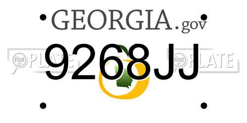 9268JJ Georgia License Plate