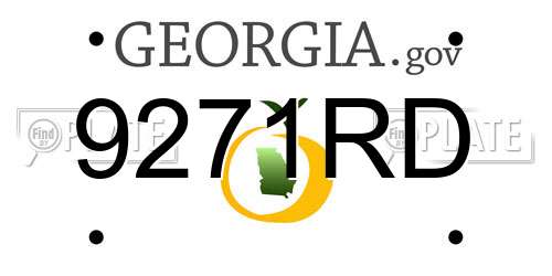 9271RD Georgia License Plate