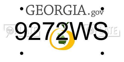 9272WS Georgia License Plate