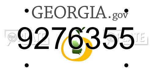 9276355 Georgia License Plate