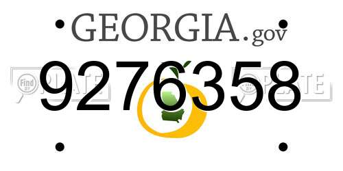 9276358 Georgia License Plate