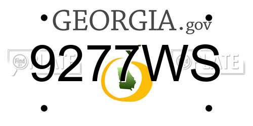 9277WS Georgia License Plate