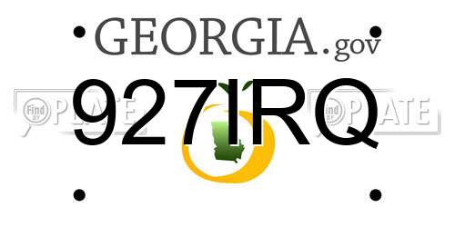 927IRQ Georgia License Plate