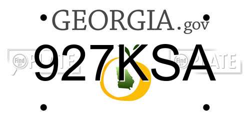927KSA Georgia License Plate