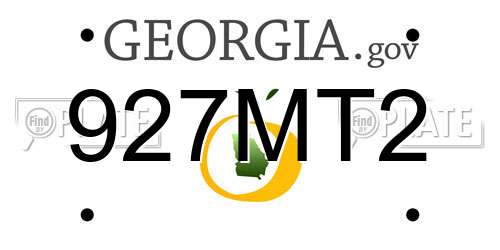 927MT2 Georgia License Plate