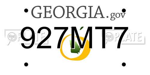 927MT7 Georgia License Plate