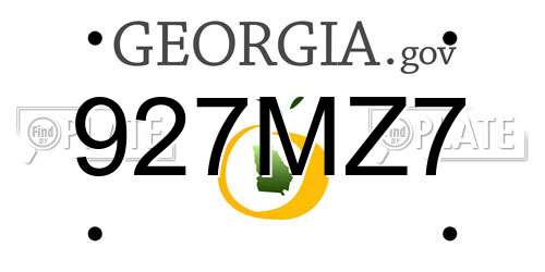 927MZ7 Georgia License Plate